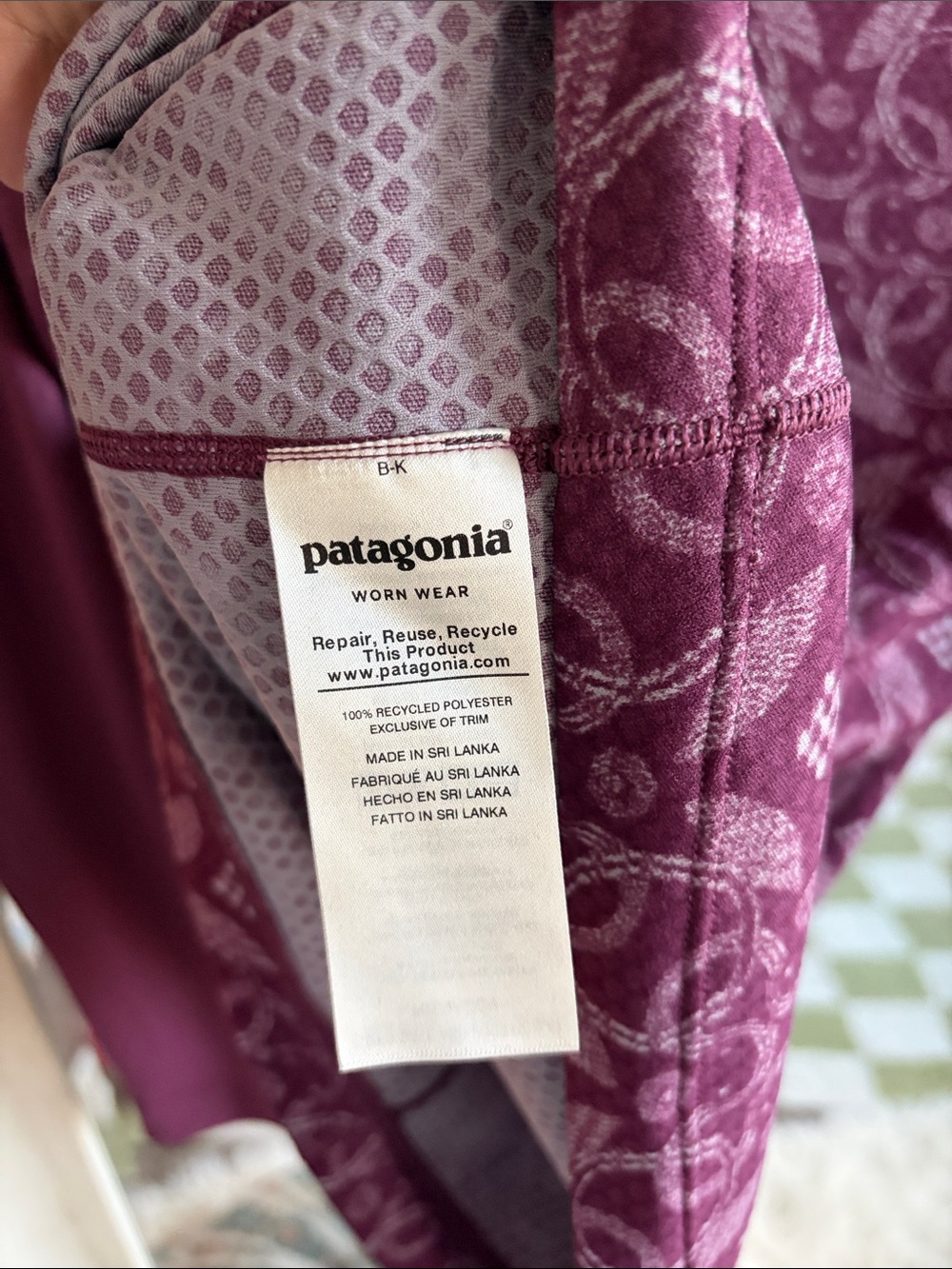 Patagonia Plum Floral Performance Crew Tee - Picture 7 of 7